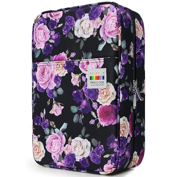 YOUSHARES Large Capacity Colored Pencil Case 300 Slots Multilayer Organizer for Prismacolor Pencils and Gel Pens in Purple Pink Rose - Image 2