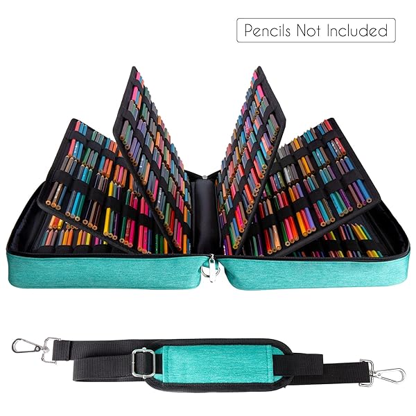 YOUSHARES Big Capacity Colored Pencil Case - 480 Slots large Pen Case Organizer with Multilayer Holder for Prismacolor Colored Pencils and Gel Pen - Image 3