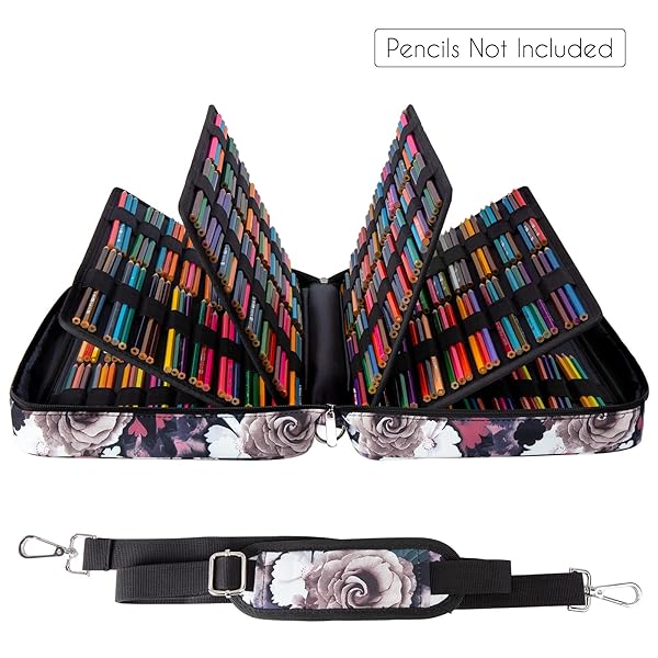YOUSHARES Big Capacity Colored Pencil Case - 480 Slots large Pen Case Organizer with Multilayer Holder for Prismacolor Colored Pencils and Gel Pen - Image 2
