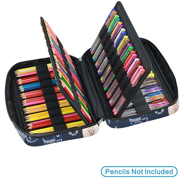 YOUSHARES 166-Slot Colored Pencil Case Organizer with Zipper & Wrap - Perfect for Prismacolor & Gel Pens (Sports Cat Design) - Image 4