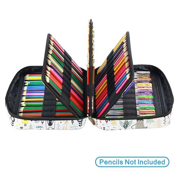 YOUSHARES 220 Slot Colored Pencil Case - Multi-Layer Organizer for Prismacolor & Gel Pens (Forest) - Handy Wrap & Zipper - Image 6