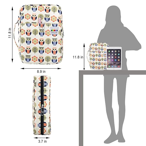 YOUSHARES 220 Slot Colored Pencil Case Organizer - Cartoon Owl Design for Prismacolor & Gel Pens - Image 7