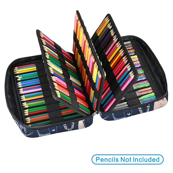 YOUSHARES 220 Slot Colored Pencil Case Organizer - Multi-Layer Holder for Prismacolor & Gel Pens (Sports Cat Design) - Image 4