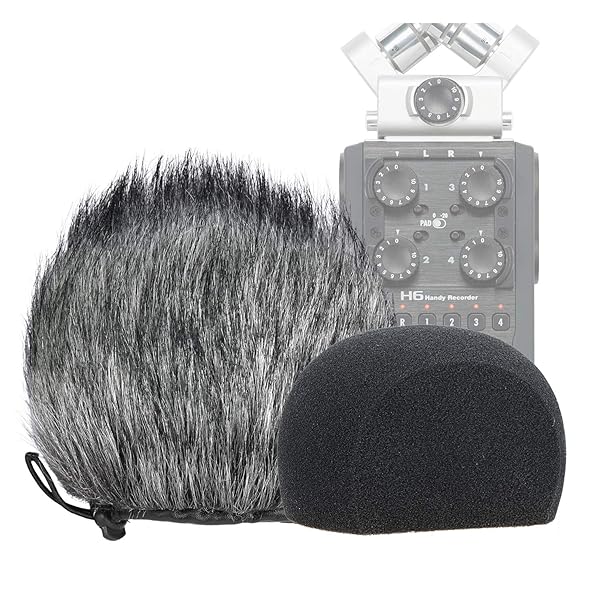 YOUSHARES YOUSHARES H6 Windscreen Muff & Foam for Zoom H6 Recorder - 2 Pack Microphone Windscreen for Indoor/Outdoor Use