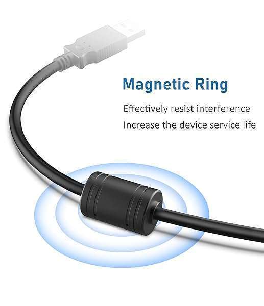 YQMAJIM 10Ft USB Type-C Dash Cam Power Cord - 90 Degree Charger Cable with Magnetic Ring for Car Cameras - Image 5