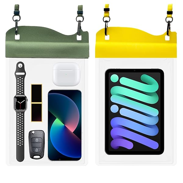 YUMQUA Large Watperproof Pouch 2 Pack [Up to 11.3"], IPX8 Waterproof Cell Phone Case Dry Bag Pouch Compatible with iPhone 14 13 12 Pro Max, Galaxy