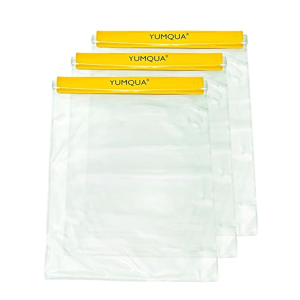 YUMQUA Large Waterproof Bags 3 Pack Clear Pouch for Documents Maps Cameras Phones Keys Ideal for Kayaking Boating Hiking Water Sports Yellow