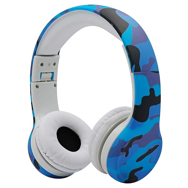 YUSONIC Kids Headphones with Safe Volume Limit - Perfect for Toddlers, Online Study, Travel & Sharing (Camo Blue)