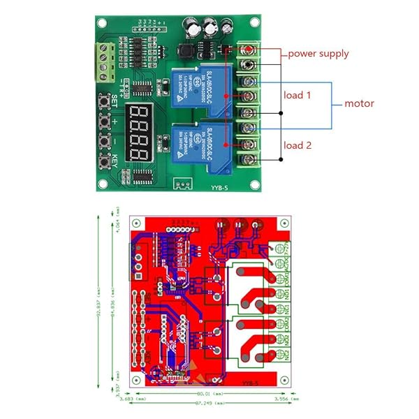 YYB-5 12V/24V Motor Control Board: Forward/Reverse Relay Timing Cycle Module - Image 5