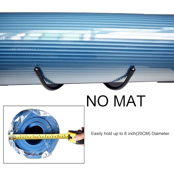YYST Yoga Mat Foam Rollers Wall Rack Storage Holder for Foam Rollers and Yoga Mat Up to 8 Inch Diameter 4 Pack - Image 3