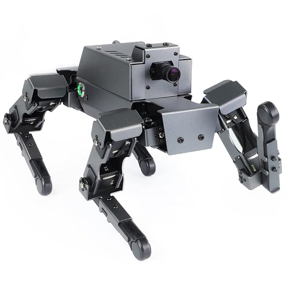 Yahboom Smart AI Robot Dog Raspberry Pi5 Adults AI ROS Python Programmable 12 Joints Bionic Mechanical Dog Face Color Recognition OpenCV (S1 with Pi