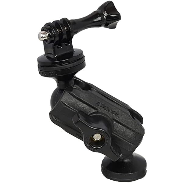 YakAttack Articulating Camera Mount 5.5 Inch Tall ScrewBall Base GoPro Compatible Low Profile Adjustable Track Mount for Kayaks Made in USA