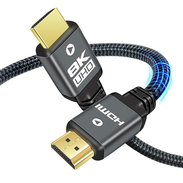 Yauhody 8K HDMI 2.1 Cable 3ft Ultra High Speed Heavy Duty Nylon Braided for PS5 PS4 TV 48Gbps Real 8K 60Hz 4K 120Hz Dynamic HDR