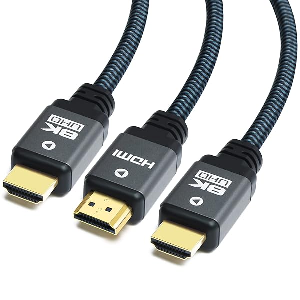 Yauhody 8K HDMI Cable 10ft (3 Pack) - High Speed 48Gbps, Supports 8K@60Hz, 4K@120Hz, Durable Nylon Braided, eARC, Real 8K Quality