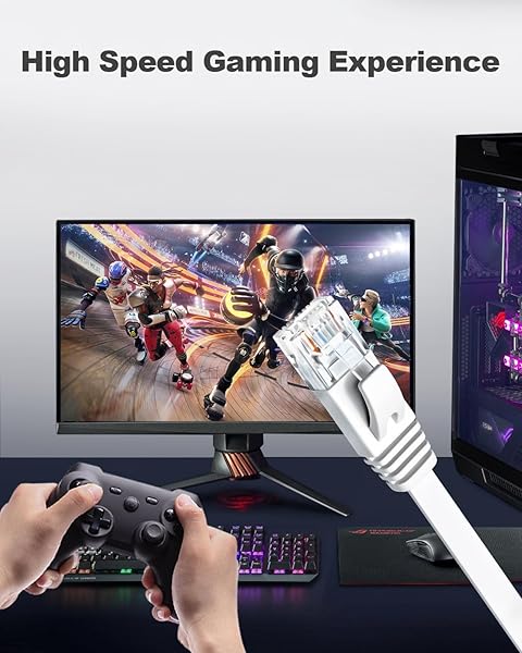 Yauhody CAT 6 Ethernet Cable 15ft 6-Pack White, High Speed Solid Flat CAT6 Gigabit Internet Network LAN Patch Cords, Bare Copper Snagless RJ45 Connector for Modem, Router, Computer (15ft 6Pack, White) - Image 6