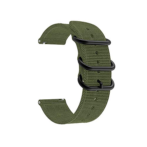Yeejok 22mm Olive Green Nylon Watch Bands for Fossil Gen 6/5E, Gen 5 LTE, & Gen 4 Explorist - Quick Release Strap