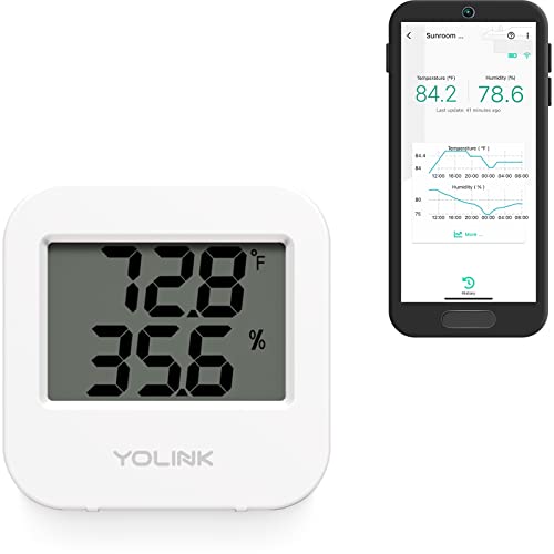 YoLink Smart Wireless Temperature and Humidity Sensor for Fridge Greenhouse Pet Cage with App Alerts and Text Notifications Hub Required