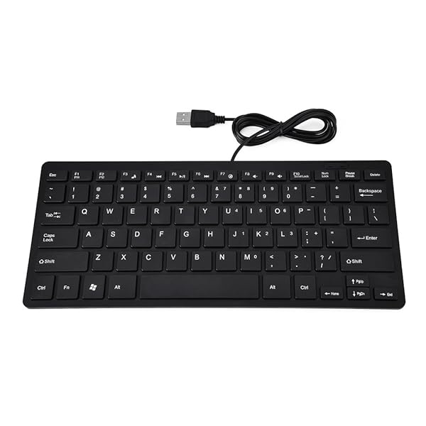 Yoidesu Yoidesu Mini Wired Keyboard: Portable 78 Keys USB Multimedia Keyboard for PC, Laptop & Gaming - Thin & Full Size Design