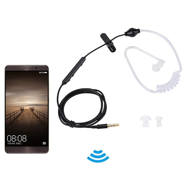Yoidesu Yoidesu 3.5mm Acoustic Hollow Earbuds with Microphone - Anti-Radiation Wired Earpiece (Black) for Cell Phones