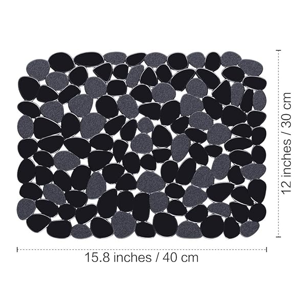 Yolife Pebble Sink Mats for Stainless Steel and Porcelain Sinks 2 Pack Black 15.8inch x 12inch Kitchen Sink Protectors for Dishes and Glassware - Image 2