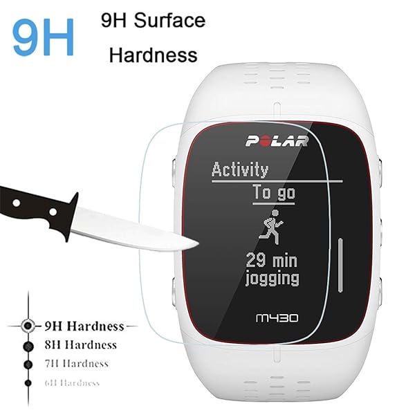 Youniker 3 Pack Tempered Glass Screen Protector for Polar M430 M400 GPS Running Watch 9H Anti-Scratch Anti-Fingerprint Bubble Free - Image 3