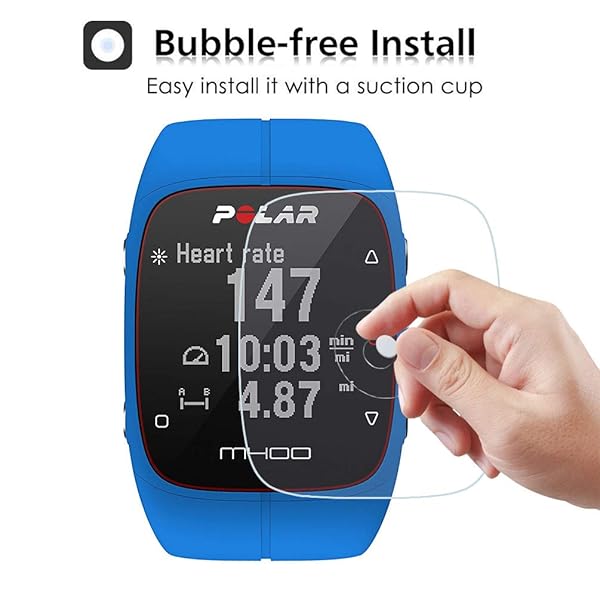 Youniker 3 Pack Tempered Glass Screen Protector for Polar M430 M400 GPS Running Watch 9H Anti-Scratch Anti-Fingerprint Bubble Free - Image 4