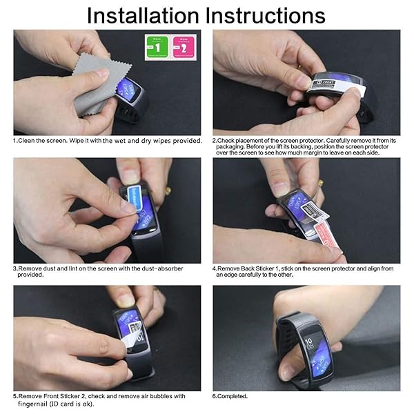 Youniker 6 Pack Screen Protector Film for Huawei Watch Fit Honor Watch ES Smartwatch Crystal Clear HD Anti-Scratch Anti-Fingerprint Cover - Image 9