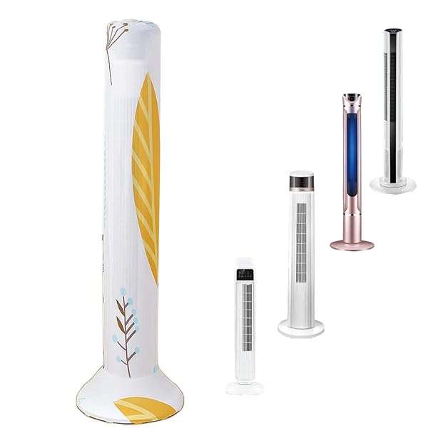 Yrzper Yrzper Tower Fan Dust Cover - Washable, Moisture-Proof & Dustproof Sleeve for Household Fans (Leaves Design, Large Size)