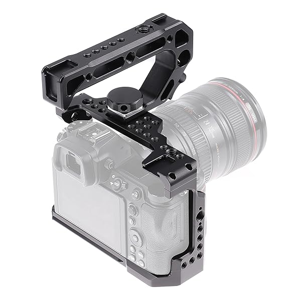 Hersmay Camera Cage for Nikon Z5/Z6/Z7 - Top Handle, Cold Shoe & ARRI Holes for Ultimate Stability