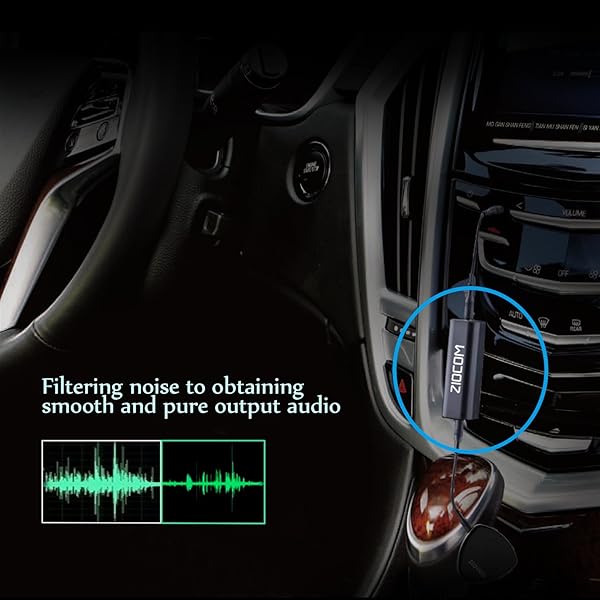 ZIOCOM Ground Loop Noise Isolator: Eliminate Buzzing in Car Audio & Home Stereo with 3.5mm Cable - Image 2
