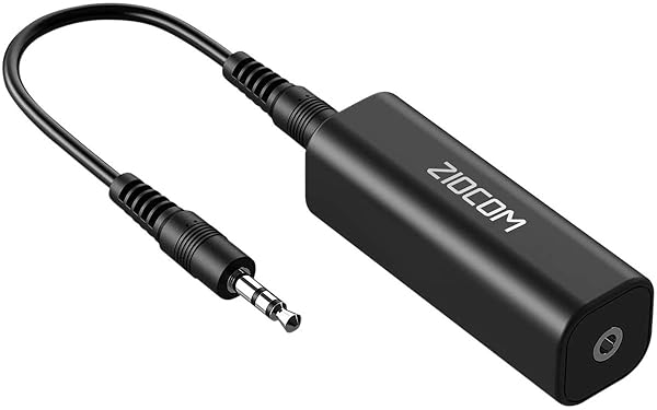 ZIOCOM Ground Loop Noise Isolator: Eliminate Buzzing in Car Audio & Home Stereo with 3.5mm Cable