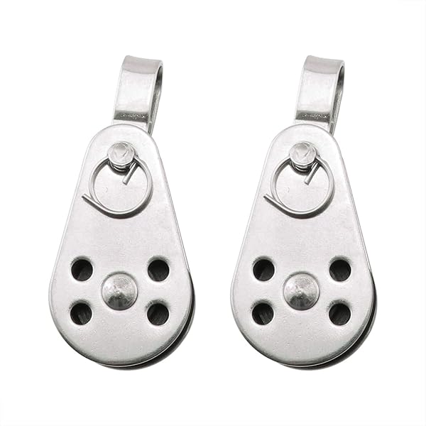ZRM&E 2pcs Stainless Steel Nylon Pulley Marine Pulley Blocks for Kayak and Boat Accessories 59x26mm
