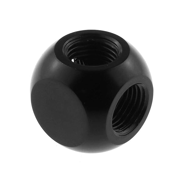 "ZRM&E Black 3-Way Ball Fitting for Computer Water Cooling - G1/4" T Type with 3 Internal Thread Holes" - Image 4