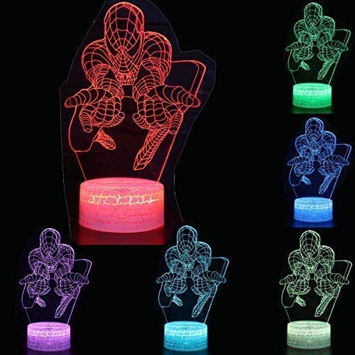 ZYTC 3D Super Hero Night Light: 7 Color Changing Desk Lamp for Kids - Perfect Decor for Children's Rooms - Image 4