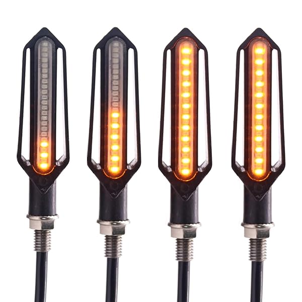 ZYTC 4PCS Amber Yellow Motorcycle Turn Signal Lights 12V LED Indicators for Motorbike Scooter Quad Cruiser Off Road