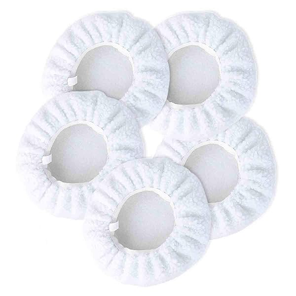 ZYTC Car Polishing Waxing Sleeve Woolen Polisher Pad Bonnet Microfiber Soft Pack of 5 for 5 to 6 Inch Buffing