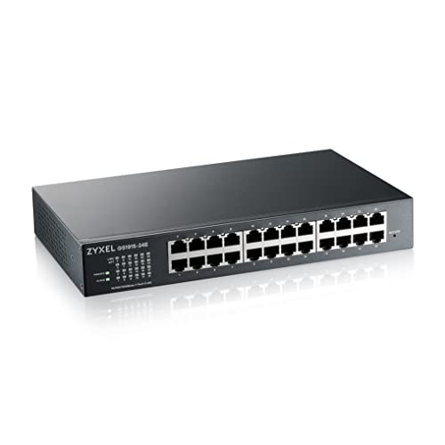 ZYXEL 24-Port Gigabit Ethernet Switch (GS1915-24E) - Managed, Nebula Cloud Ready, Desktop/Wall Mount, Lifetime Warranty