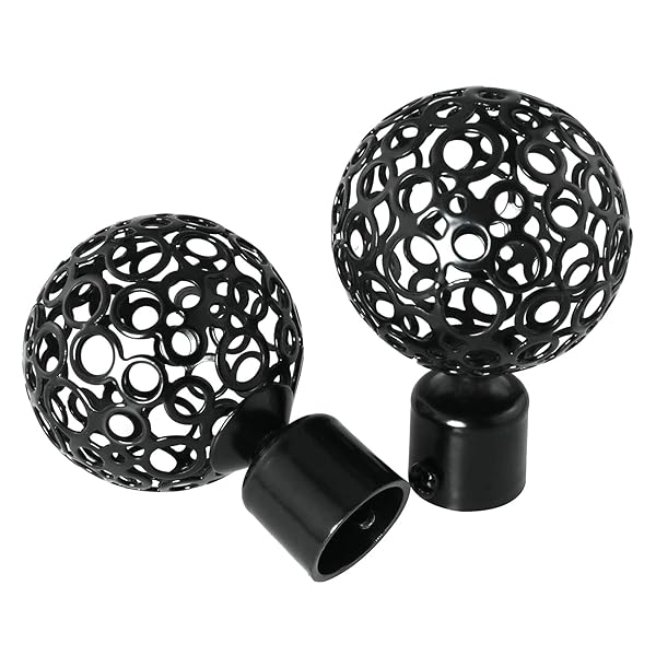 ZZLZX 2pcs Decorative Curtain Pole Ends for 22mm Rods - Stylish Drape Accessories