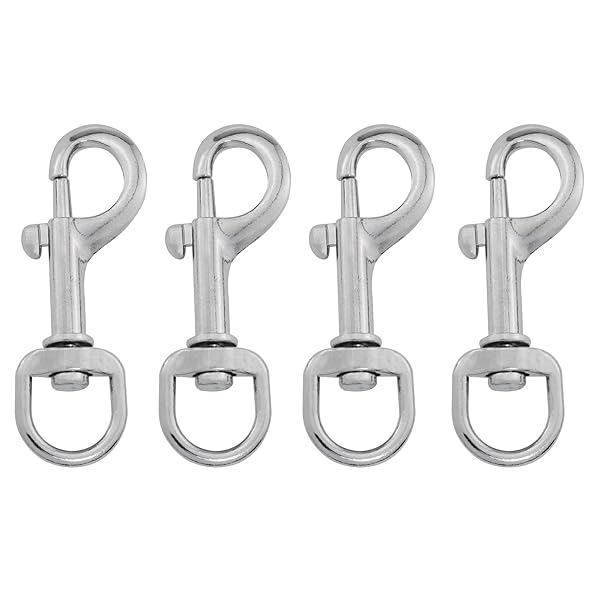 ZZLZX ZZLZX 4PCS Stainless Steel Swivel Eye Bolt Snap Hooks for Flags, Ropes, and Outdoor Use - Durable Clips for Carabiners & Dog Chains