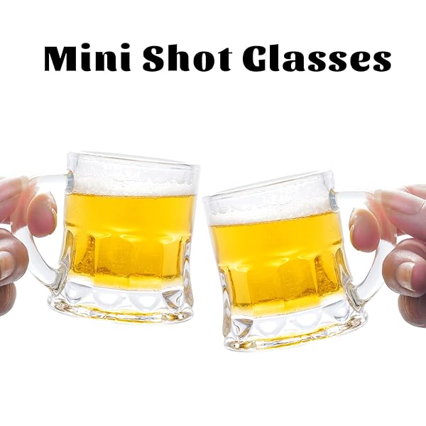 ZZYFGH 6 Pack Mini Beer Shot Glasses - Perfect Gift for Father's Day, Birthdays & Parties | 1.8 oz Clear Mugs with Handle - Image 7
