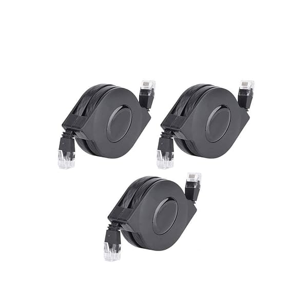 Zerone CAT 6 Ethernet Cable 2M - Ultra Flat, Adjustable, Shielded RJ45 LAN Network Cable (3 Pack) for Fast Internet Connection