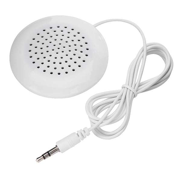 Zerone Pillow Speaker: Portable 3.5mm Under Pillow Speaker for MP3 & Phone - Compact & Stylish in White