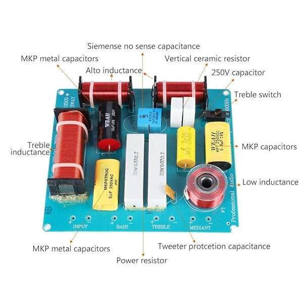 Zerone WEAH-3505 300W Speaker Crossover Filters - Adjustable Treble & Bass for Superior Audio Quality - Image 9