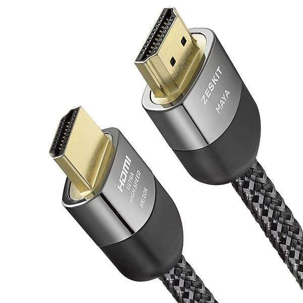 Zeskit Certified 2.1 8K HDMI Cable 48Gbps - 4K120Hz, eARC, Dolby Vision for PS5, Xbox, Apple TV & More (3ft)