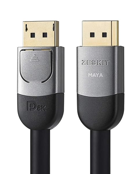 Zeskit Maya Certified DP 1.4 Cable 16ft for 4K 120Hz 8K 60Hz 1440p 144Hz 240Hz HDR High Speed Performance