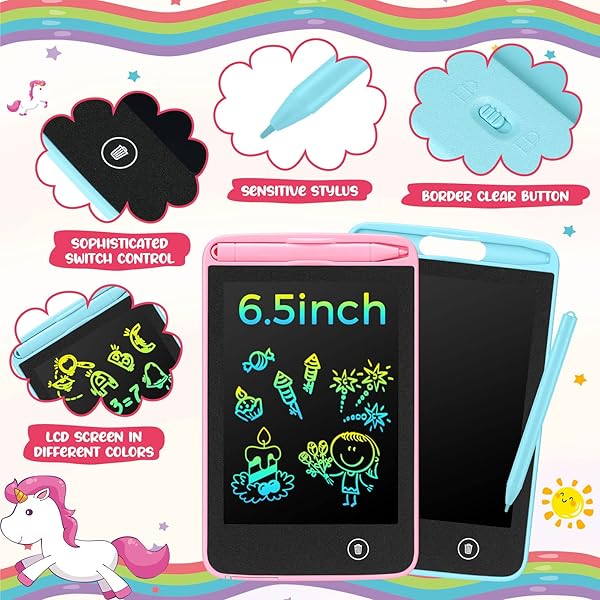 Zhehao 20 Pcs LCD Writing Tablet for Kids 6.5 Inch Colorful Doodle Board LCD Writing Board Kids Portable Electronic Drawing Board Erasable Drawing - Image 2