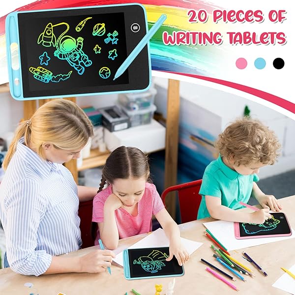 Zhehao 20 Pcs LCD Writing Tablet for Kids 6.5 Inch Colorful Doodle Board LCD Writing Board Kids Portable Electronic Drawing Board Erasable Drawing - Image 6
