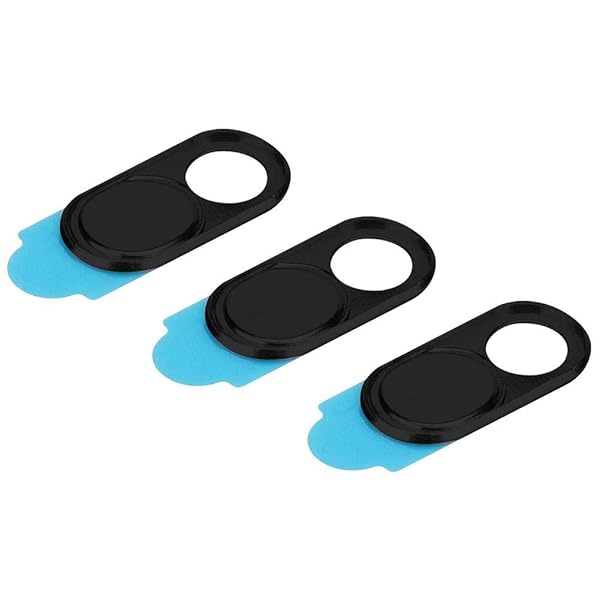 Zopsc 3pcs Ultra Thin Metal Webcam Covers - Anti-Hacker Security for Smartphones, Tablets & Laptops (Black)