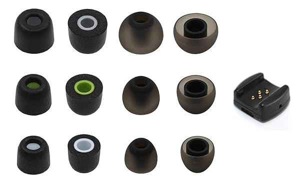 Zotech Accessories Set for Jay Bird BlueBuds X X2 X3 X4 Sport Headphones Memory Foam Silicone Rubber Earbuds Ear Tips and Charging Clip