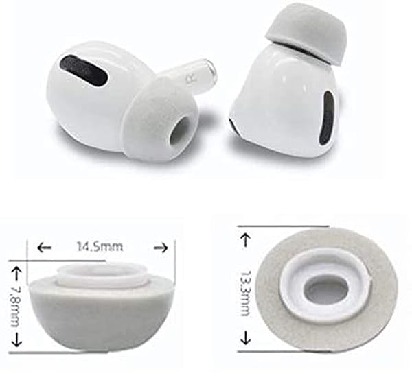 Zotech Memory Foam Ear Tips for Apple Airpods Pro Grey Large 2 Pairs Replacement - Image 2